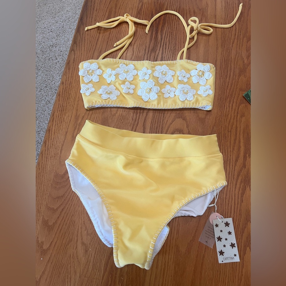 Capitanna yellow bikini set flowers